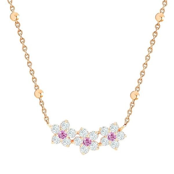 14K Plated Pendant Necklace With Austrian Cubic Zirconia With Extendable Chain