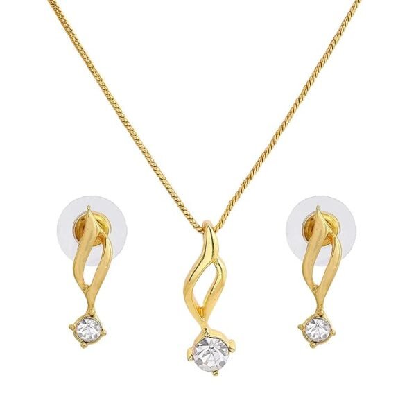 American Diamond Pendant Set With Chain For Girls and Women